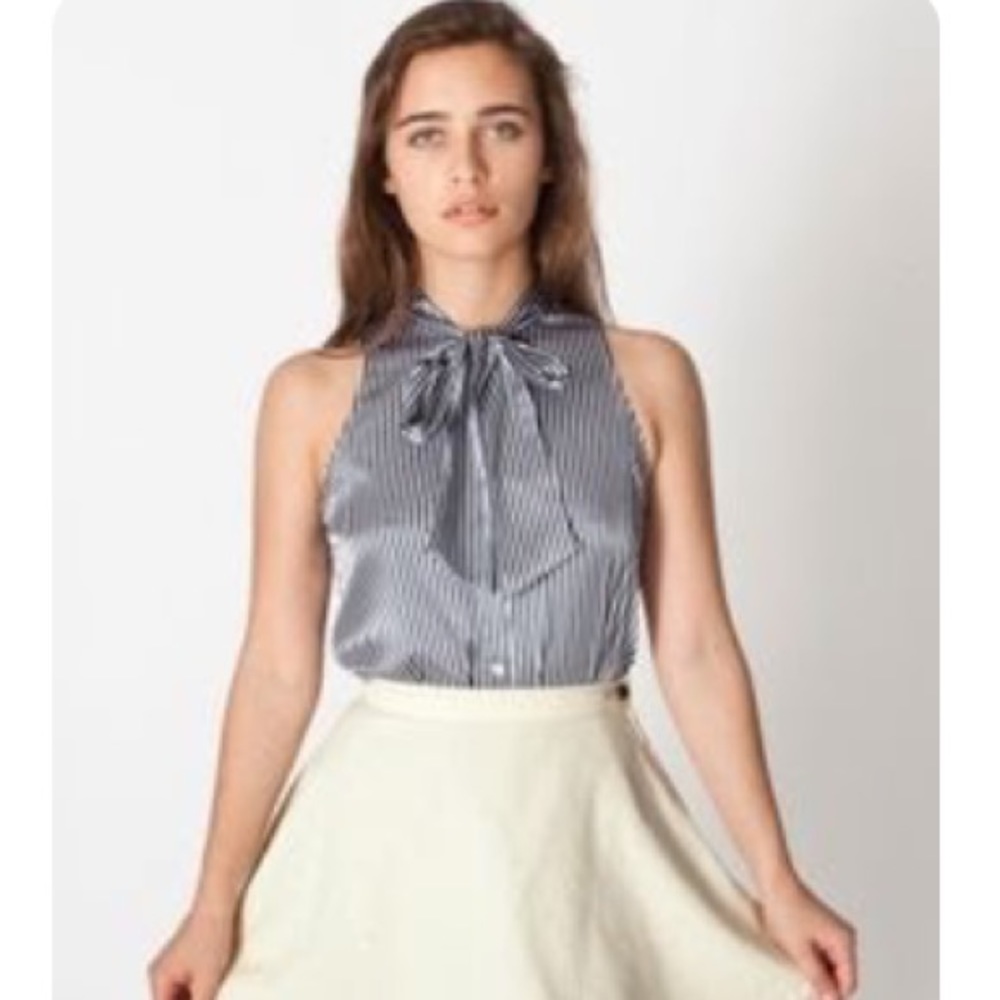 American Apparel secretary pussy blouse sleeveless